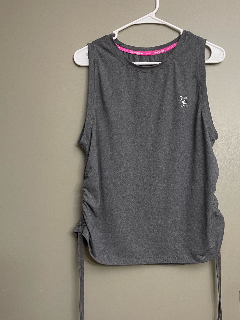 Juicy Couture Gray Sleeveless Drawstring Side-Tie Tank